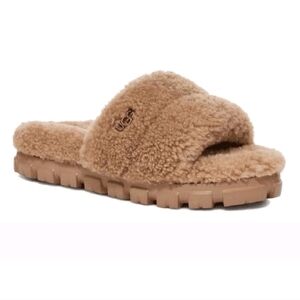 UGG Tan Fluffy Slide Sandals